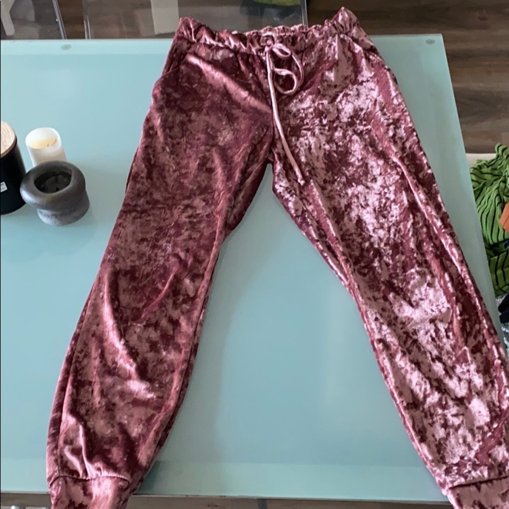 Pink Velvet jogger pants